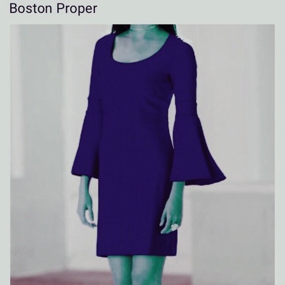 BOSTON PROPER Bell Sleeve Cocktail Dress - Picture 7 of 10
